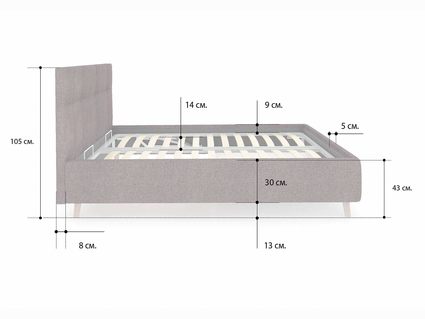 Кровать Сонум Bella Рогожка Льняная 200х190