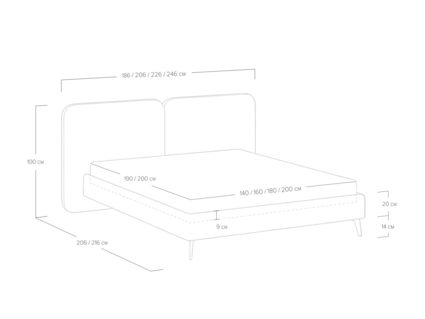 Кровать Сонум Brooklyn Микровелюр Бежевый 160х190